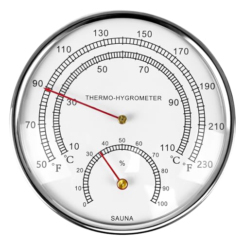 CHIVENIDO Thermomètre hygromètre 2 en 1 Fahrenheit pour salle de sauna, moniteur d'humidité de température intérieure, accessoires de sauna pour sauna à vapeur infrarouge