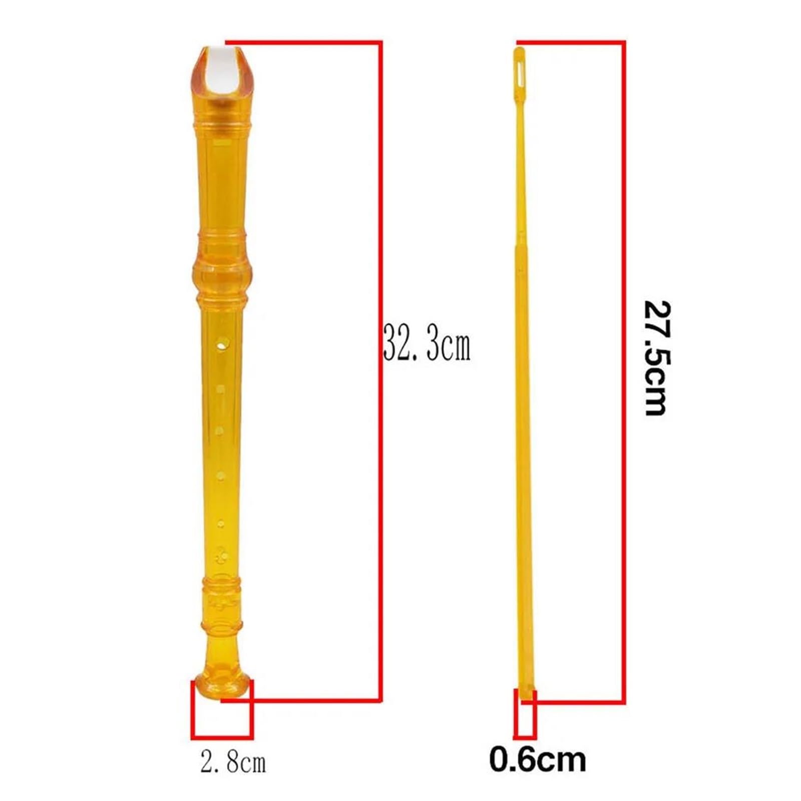 Flauta Dulce Soprano ABS Diseño Desmontable Naranja Flauta Dulce Principiantes