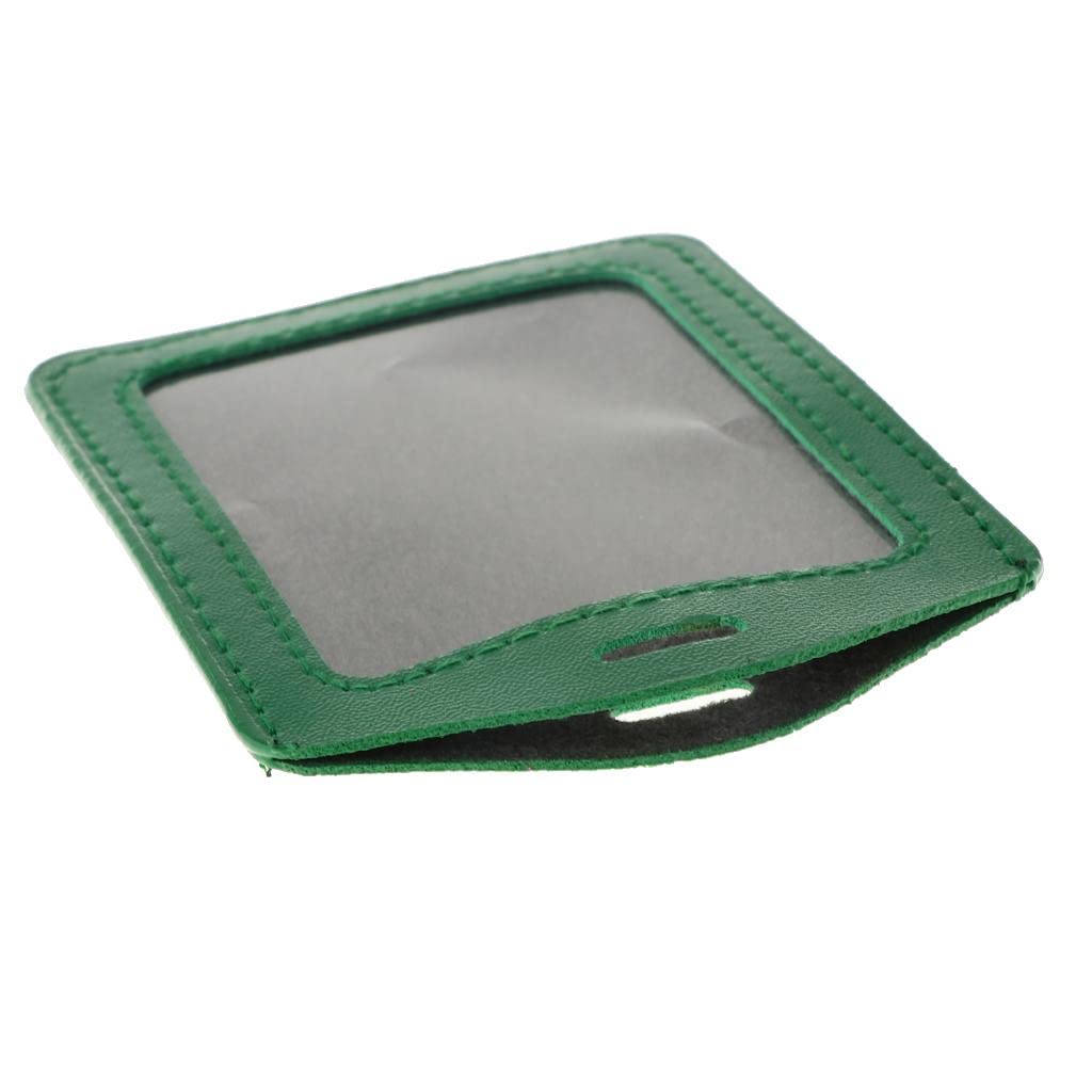 10Pcs PU Leather Business ID Badge Card Holder Card Case, Vertical Green|10 Pieces PU Leather Card Holder| Business Card Holders| Office Supplies | Office |Business & Industrial