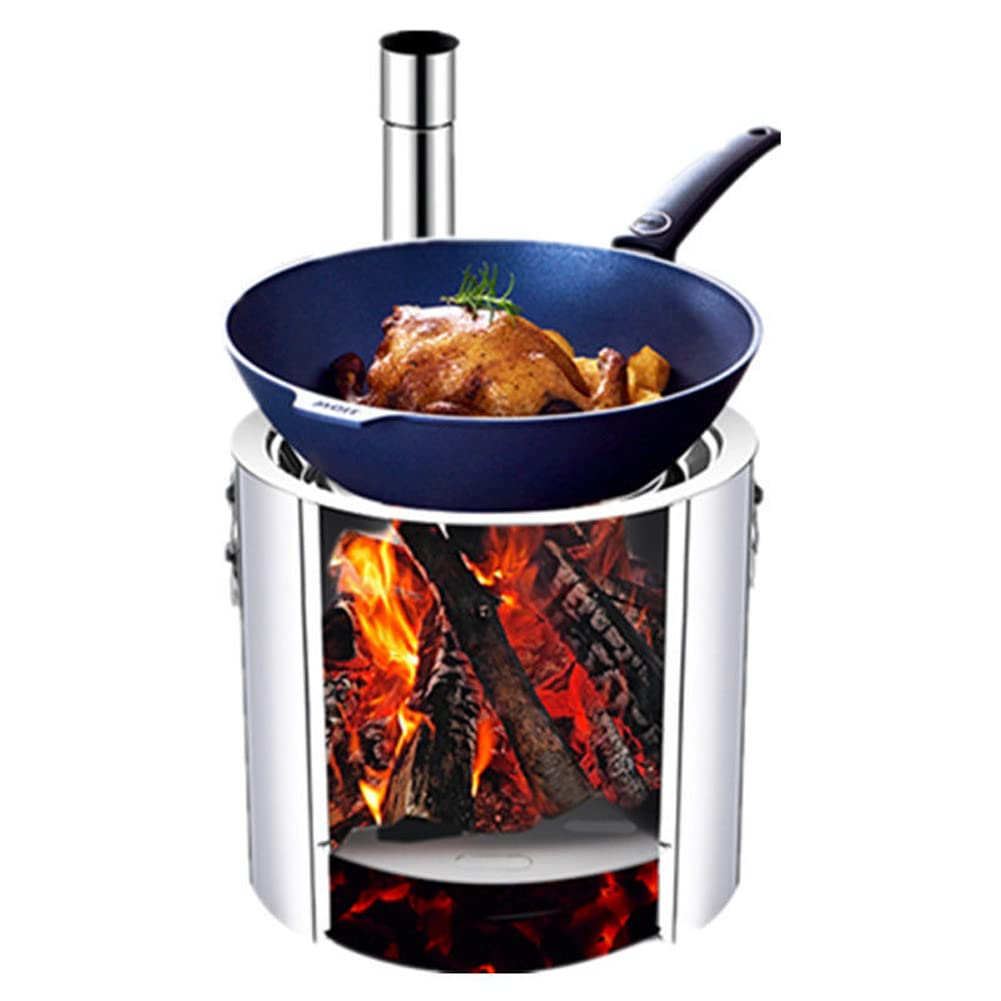 Réchaud à bois de camping avec cheminée pour randonnée en plein air et sac à dos
