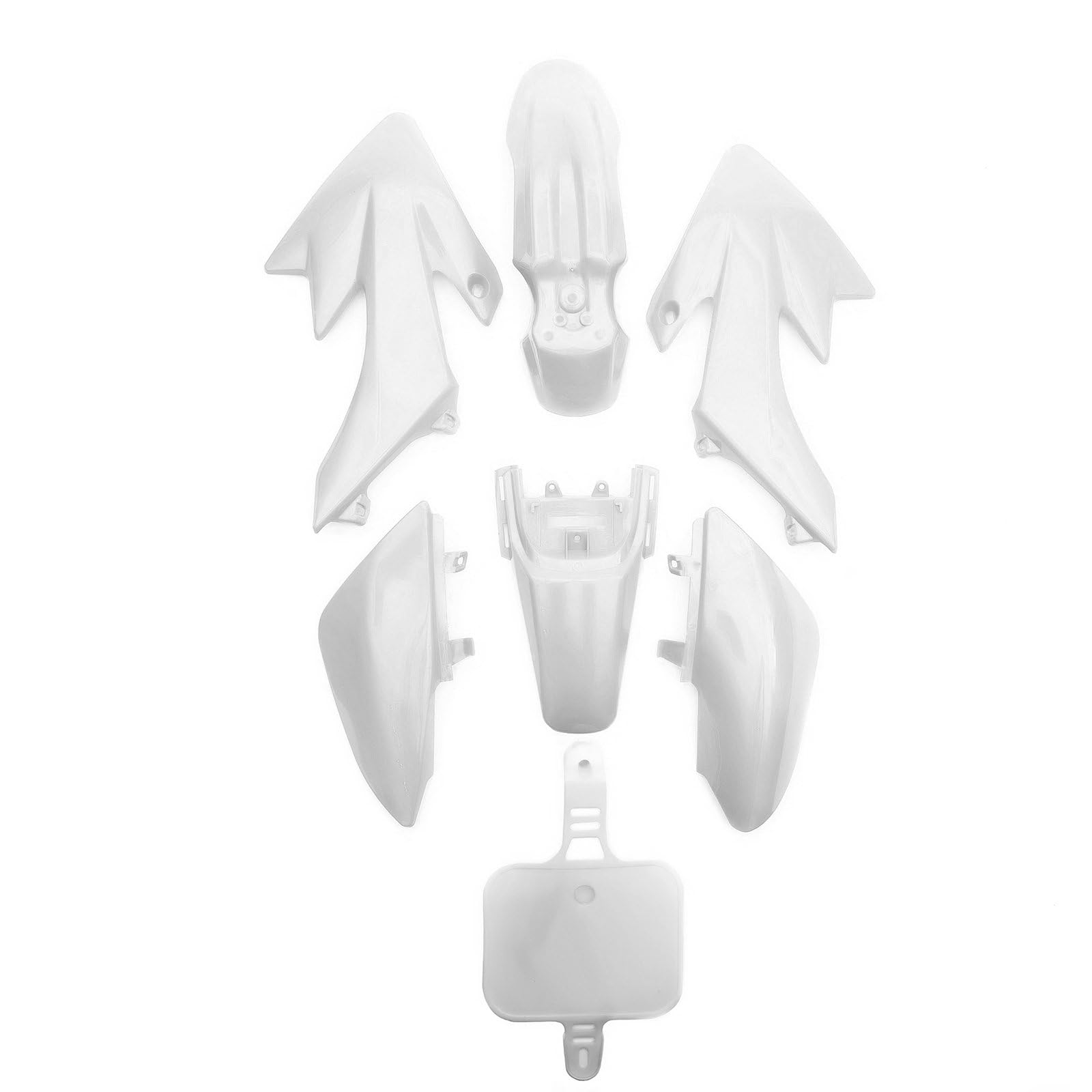 White Pit Bike Plastic Set Compatible Replacement With CRF50 110cc 120cc 125cc Pitbike Fairing Graphics