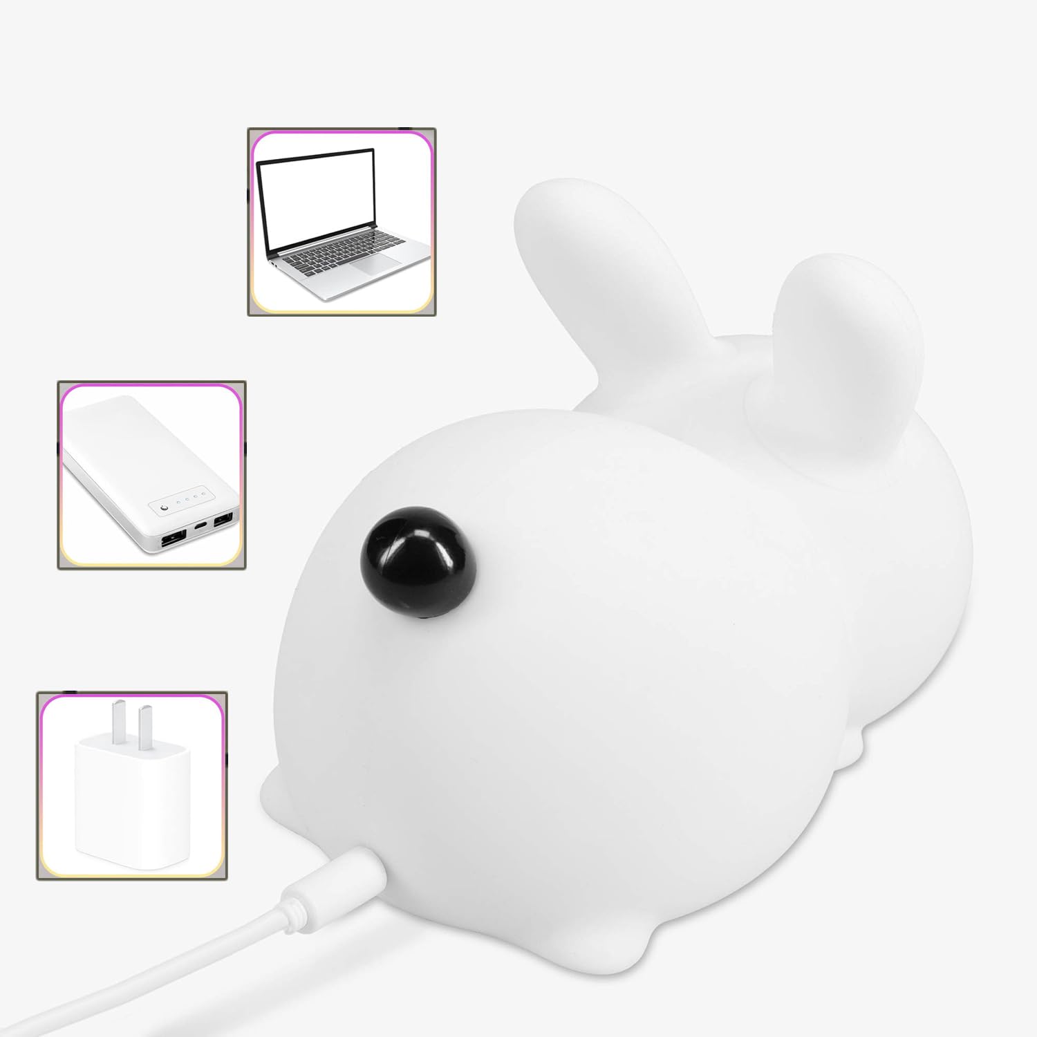 Lampe De Chevet Enfant Rechargeable YverLand - Licorne, Lumière Réglable LED, Anti-peur, Télécommande, Pour Bébé