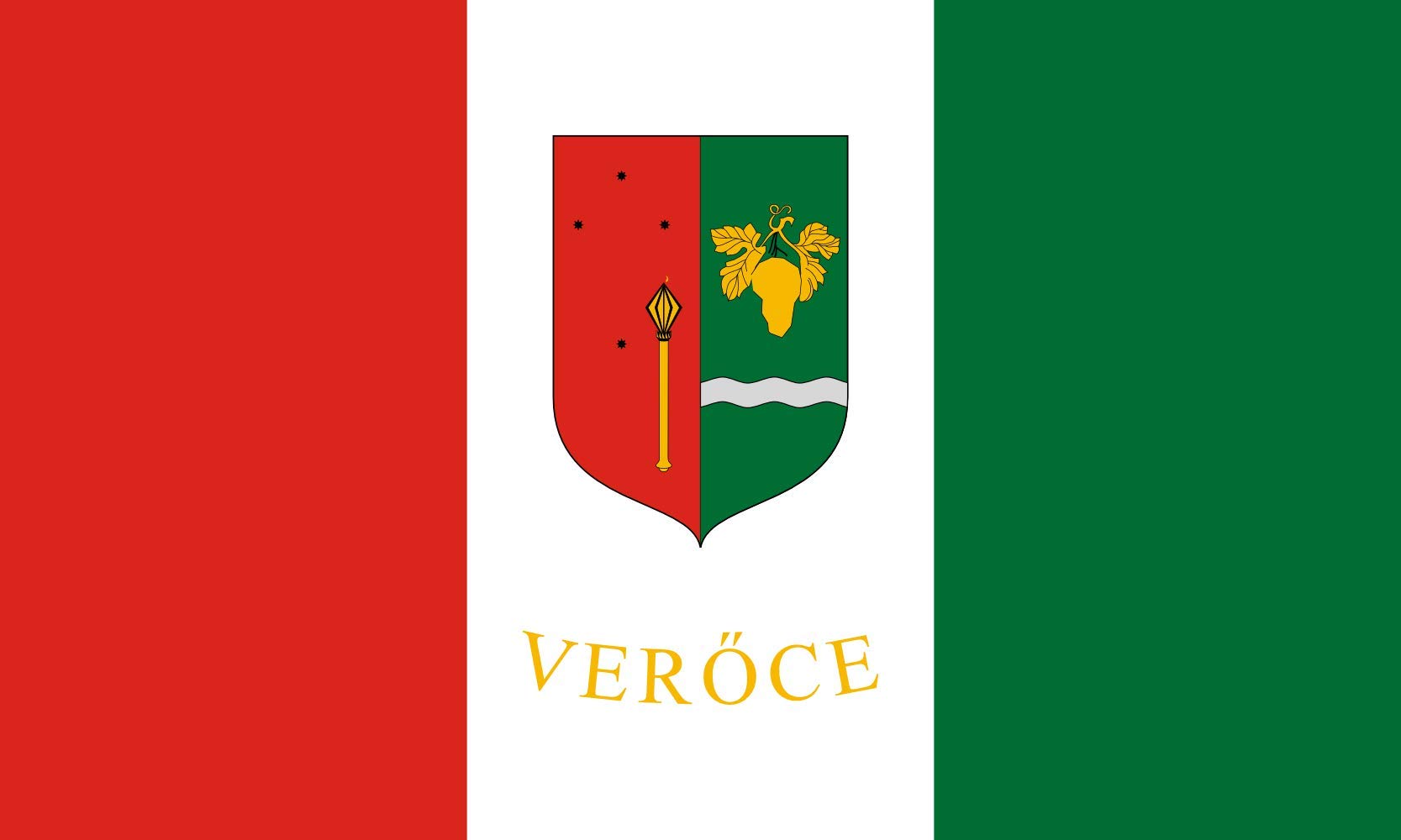 Drapeau paysage Verőce 1.35m² anti-déchirure contre le vent fort