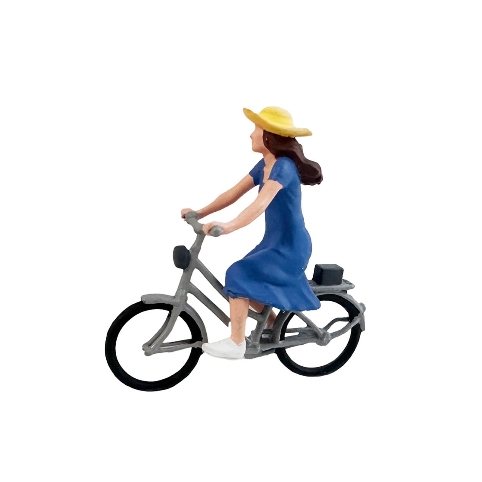 Set di 4 Miniature di Ciclisti in 1/64, Personaggi in Miniatura per Decorazione da Scrivania, Modellini di Uomini E Donne.
