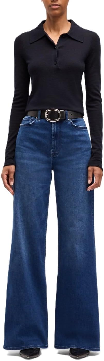 7 for All Mankind Womens Ultra High Rise Jo Wide Leg Jeans - Image 2