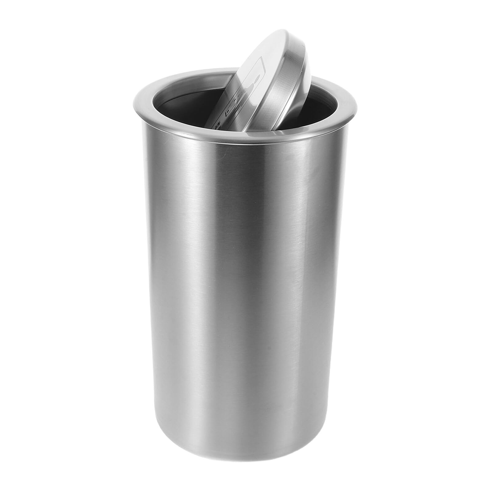 SHINEOFI Cubos de Basura Empotrados de Acero Inoxidable Tapa Abatible Redonda, Diseño Ahorrador de Espacio y Fácil Mantenimiento para Cocina y Restaurante
