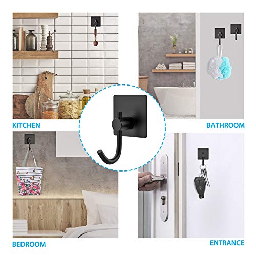 Homeasy Zelfklevende handdoekhaken, 5 stuks, zelfklevende handdoekhouder, kleefhaken, roestvrij staal, wandhaken, zonder… - Image 6