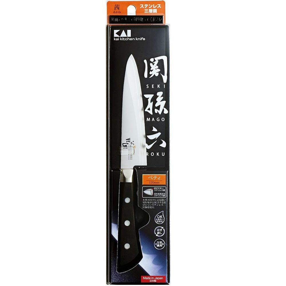 Amazon.co.jp: 貝印 KAI ペティナイフ 関孫六 茜 120mm 日本製 AE2909