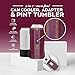 BrüMate Hopsulator Trio 3-in-1 Insulated Can Cooler for 12oz / 16oz Cans + 100% Leak Proof Tumbler with Lid | Insulated for Beer, Soda, and Energy Drinks (Glitter Merlot)