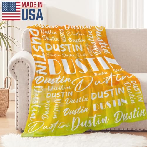 Name Blanket Personalized Name Blanket Customized Blanket with Name Text for Adult Kid Birthday Christmas Mothers Fathers Valentines Day Gift