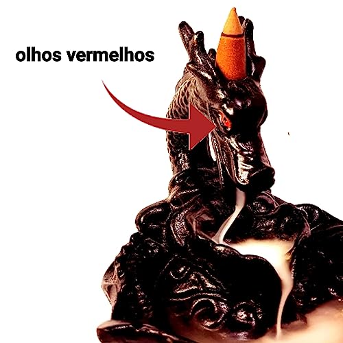 Incensário dragão cascata fumaça invertida