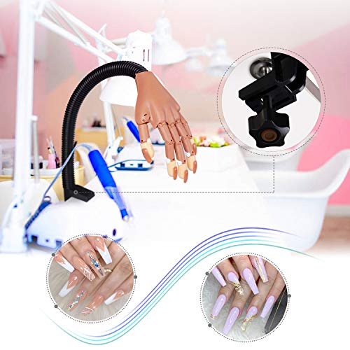 Nail Practice Hand For Acrylic Nails - Homove Flexible Movable Nail Training Mannequin Hand Fake Hands To Practice Nail - Best Diy Manicure Starter Kit With 300 Pcs False Nail Tips & File #TOP7