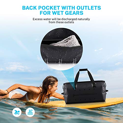 Gonex 80L Extra Large Waterproof Duffle Travel Dry Duffel Bag Ski Boot Bag with Durable Straps and Handles for Snowboard Ski Kayaking Boating, Perfect to Keep Your Gear Safe Black