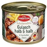 Dreistern Gulasch Halb & Halb Gulasch vom Rind & Schwein in der praktischen recyclebaren Konservendose, 500 g