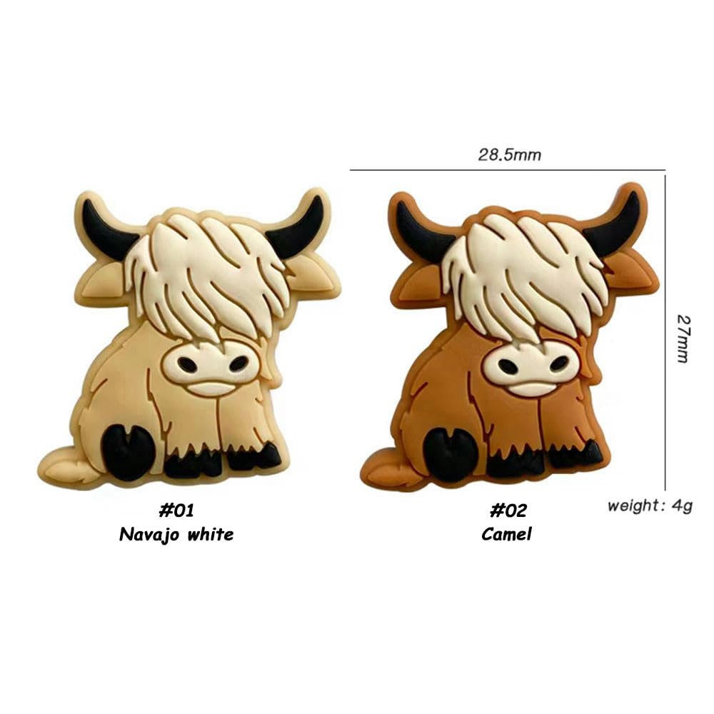 20 perline in silicone a forma di mucca - - Perline e
