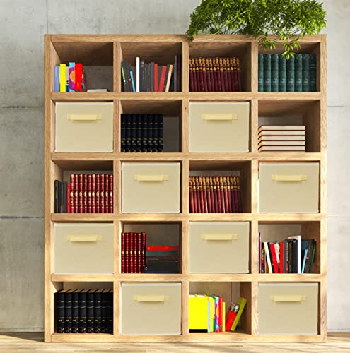 6 Pack - Simplehouseware Foldable Cloth Storage Cube Basket Bins Organizer, Beige #TOP3