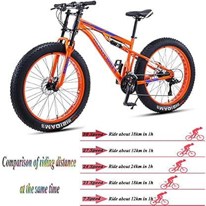 YQCXG Mountainbikes, Mountainbike 26 Zoll Fat Tire für Männer und Frauen, Doppelfederung für Erwachsene Mountain Trail Mountainbikes, All Terrain Fahrrad mit verstellbarem Sitz und Doppe – Bild 7