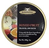 Simpkins Travel Sweet, Mixed Fruit Drops, One 200g Tin