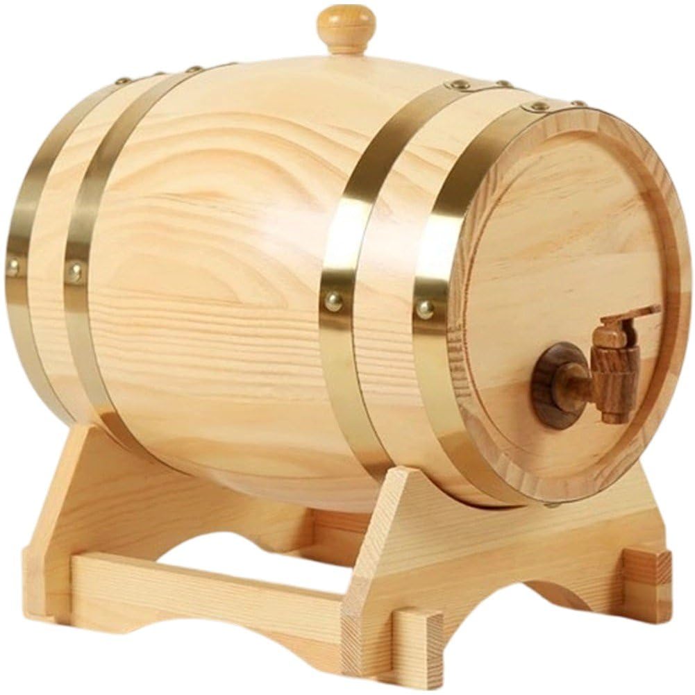 Botte di vino in legno a tenuta stagna da 3 l, con rubinetto, perfetta per whisky, bourbon, tequila, vino, aceto e birra, elegante decorazione per vino e idea regalo