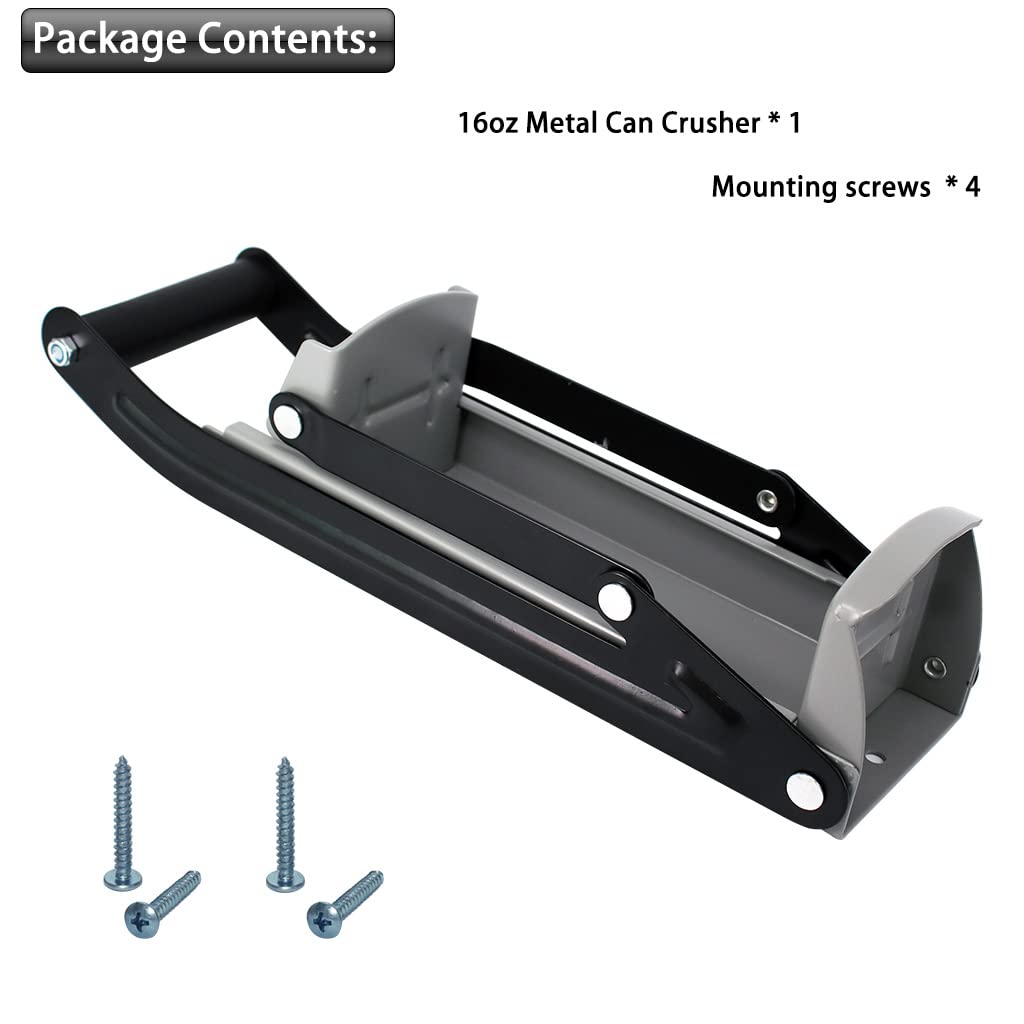 Abrebotellas de 473 ml trituradora de latas con soporte para bolsas de plástico, trituradoras de latas de aluminio, respetuoso con el medio ambiente, abridor de botellas montado en la pared,