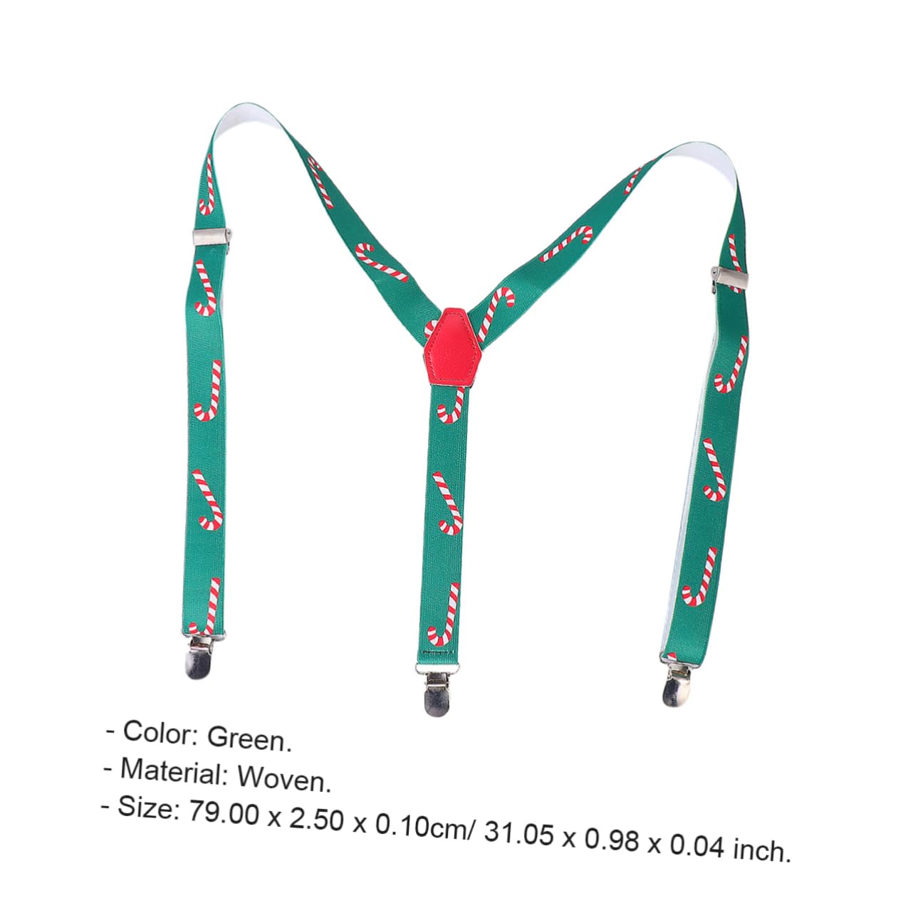 Garneck Men's Christmas Suspenders Adjustable Leather Straps for Holiday Outfits - Festive Trousers Bracket for Suits - Durable Weaving Design for Comfortable Fit