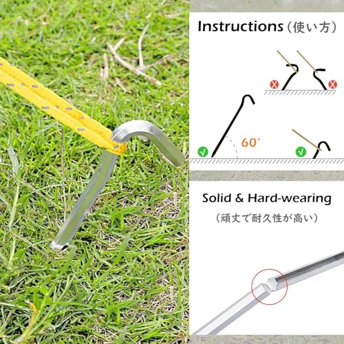 TRIWONDER Guy Ropes Paracord Guyline Nylon Rope with Tensioners Reflective Cord with Tent Pegs for Outdoor Camping Hiking Awning (Orange - 4 Ropes + 4 Pegs) - Image 3