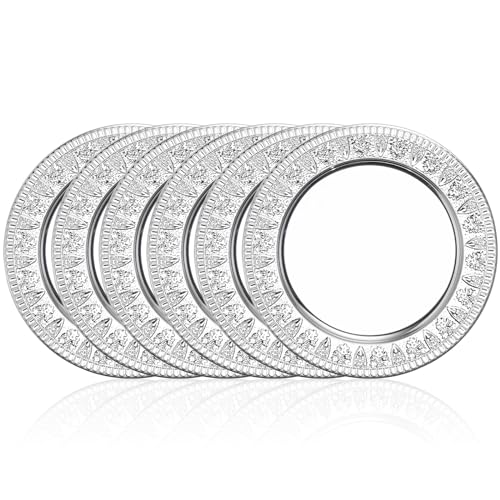 ZENFUN 6 Pack Platos Redondos de Acero Inoxidable 12" miniatura 2