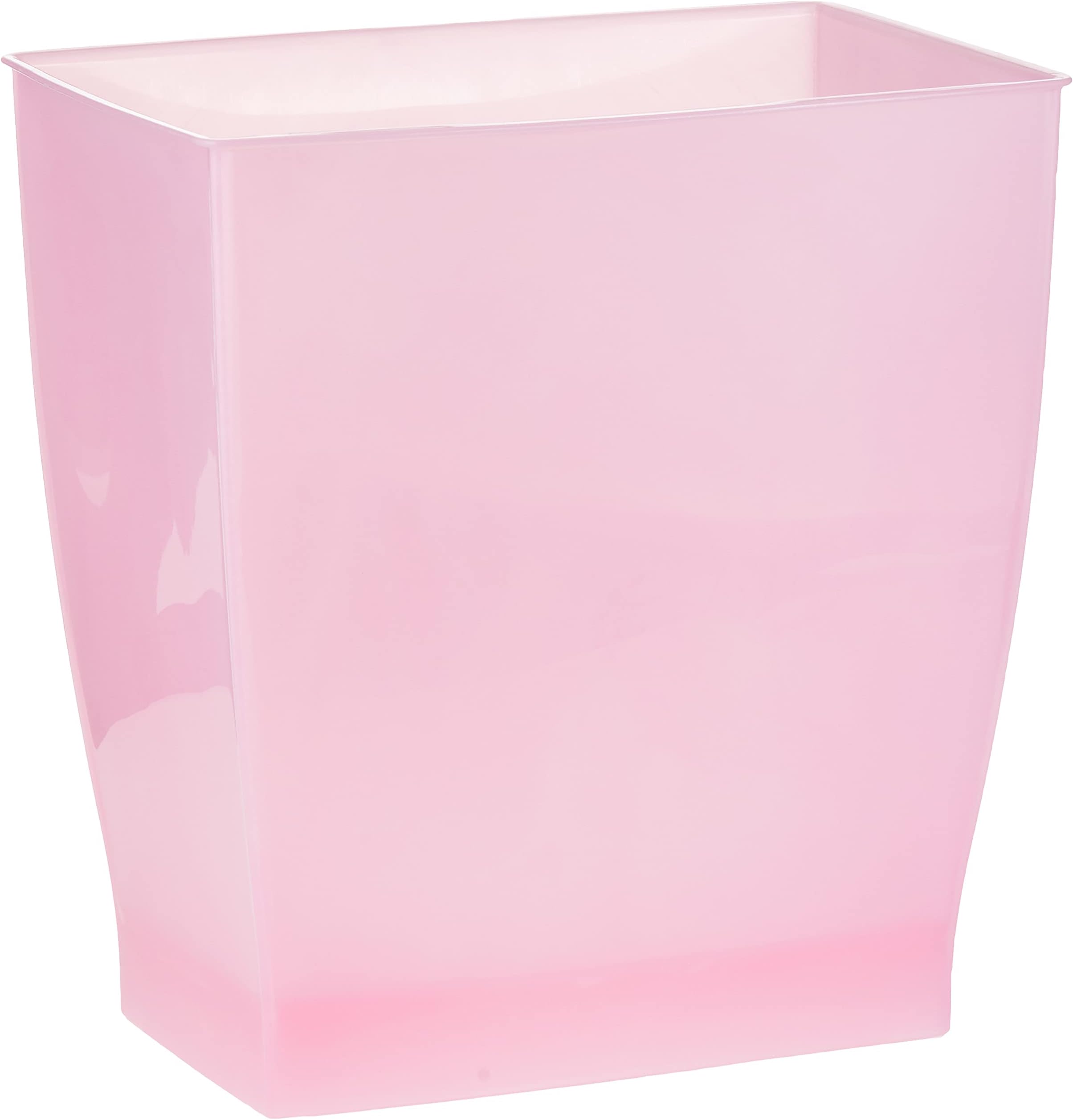 InterDesign Mono Wastebasket Trash Can for Bathroom, Kitchen, Office - Blush Pink