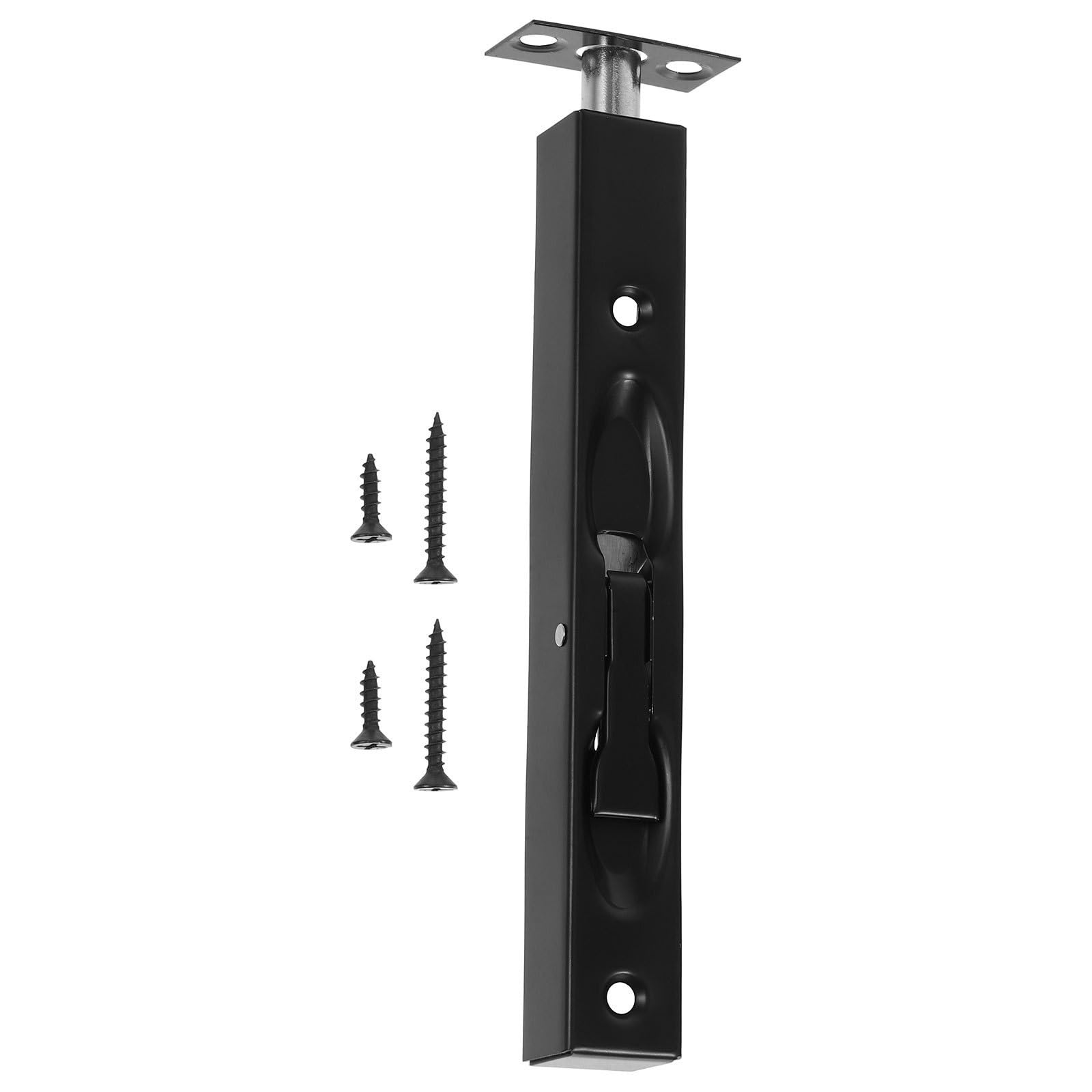Flush Bolt for Double Door 4Sets 6 Inch Stainless Steel Box Style Hidden Flush Double Doors Garage Sliding Lock Latch Hardware Brushed Black