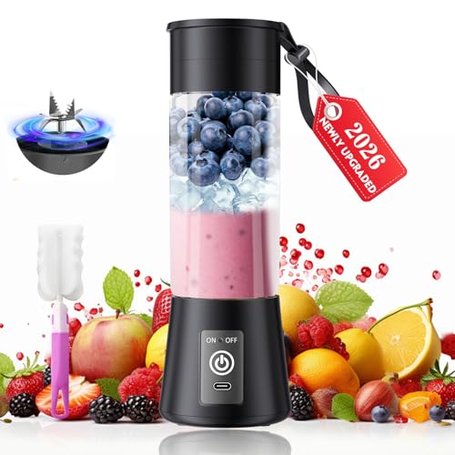Image of 2026 Newly Upgraded Portable Smoothie Blender - Cordless Personal Blender | 13 Oz Juice Cup BAP Free, 20,000Rpm Speed Powerful Blending, 6 Blades Freshly Squeezed Juice Shakes in Sports /Office /Travel