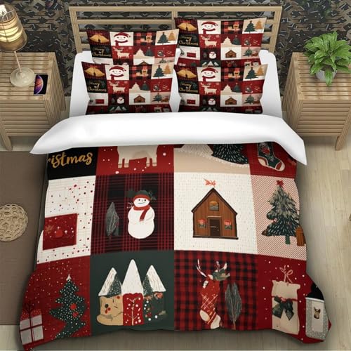 Housse de couette microfibre anti-acarien super douce Noël 140x200