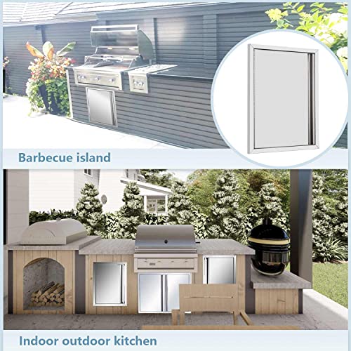 Bbq Single Access Door Stainless Steel 18"W X 24"H Inch Outdoor Kitchen Door Reversible Open Left Or Right,Flush Mount For Outdoor Kitchens Or Bbq Island #TOP4