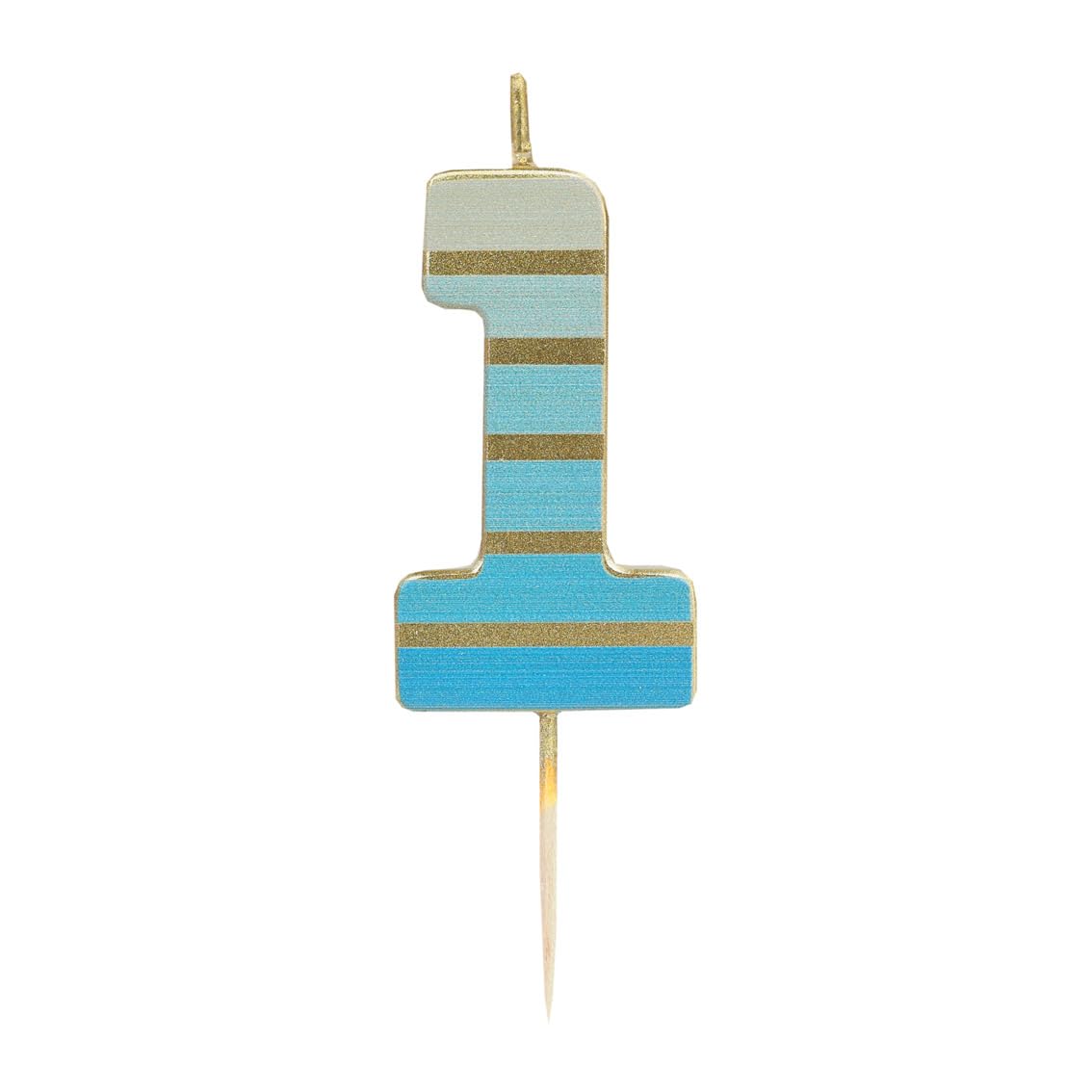 Talking Tables Blue, Gold Number One Blue Birthday Candle 1St Birthday Candles For Cake Candle Topper Birthday Celebration, For Milestone, Recycled Packaging, 5.5Cm Size