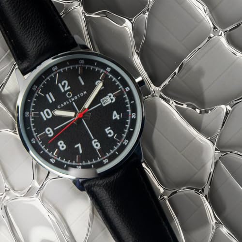 Image of Carlington Aristocrat Series Analog Date Watches for Men with Premium Leather Strap - CT 1075