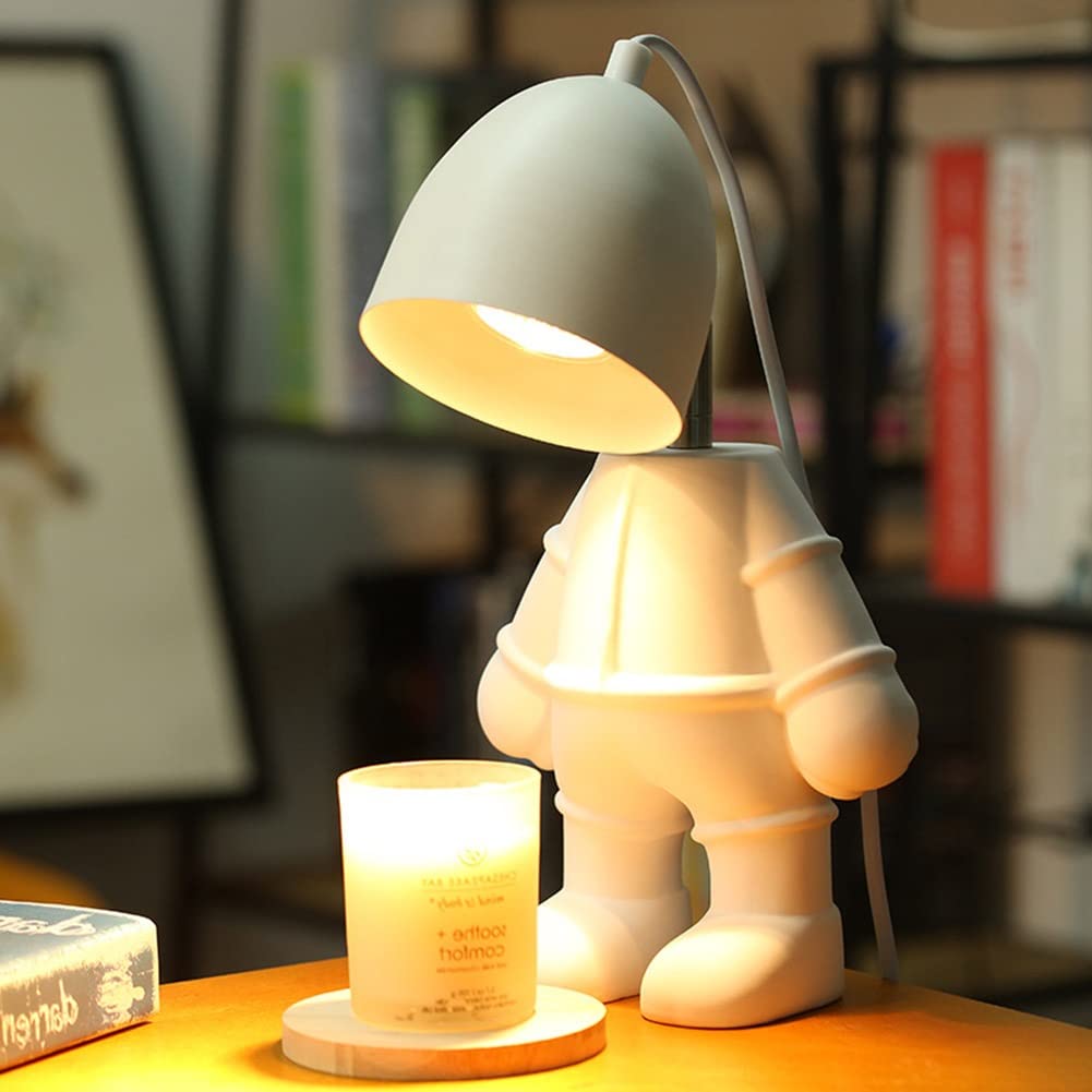 Lampade da tavolo Lampada scaldacandele, scaldacera for decorazione camera da letto con candele profumate dall'alto verso il basso, bianco