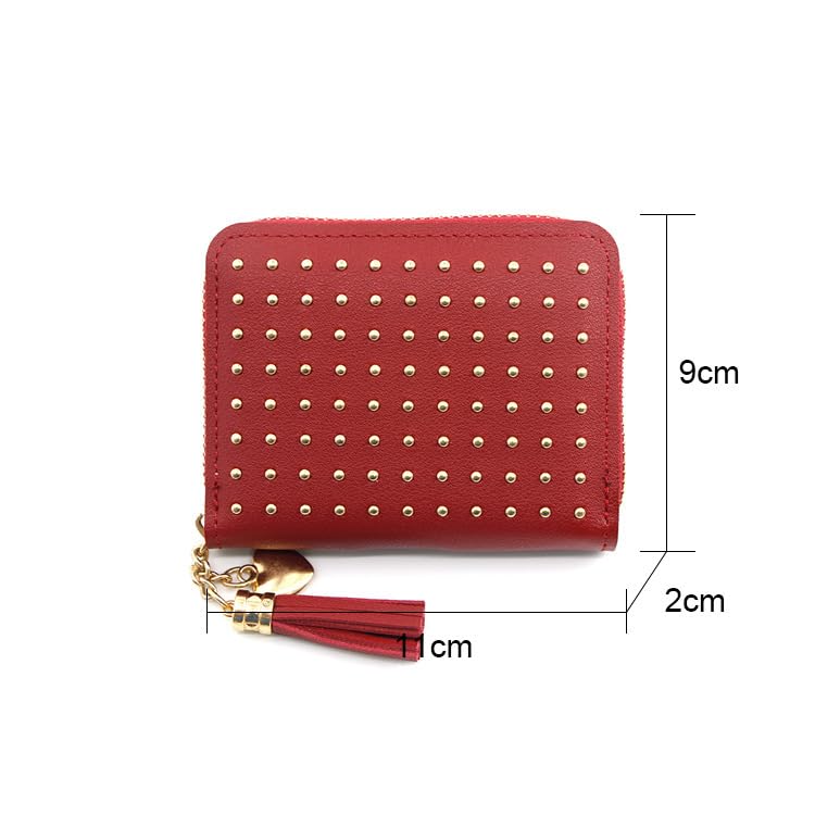 Credit Card Holder Wallet Ladies Purse Wallet PU Small Card Case, Business Mini Change Purse with Zipper Coin Pocket3