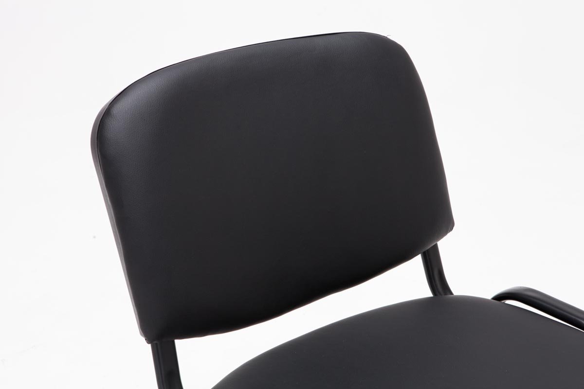 CLP Silla de Visitas Ken en Cuero Sintético I Silla de Conferencias Apilable I Silla de Reuniones Capacidad máx. 120 kg I Color:, Color:Negro