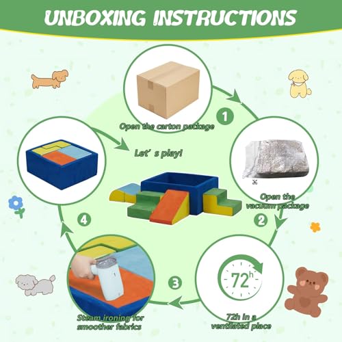 Image of 6-Piece Foam Climbing Blocks with Ball Pit for Toddlers 1-3,Soft Play Set for Indoor Climbing & Sliding,Modular Baby Gym for Gross Motor Skills,Machine Washable,Colorful(Balls Not Included)
