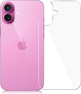 [2 Pack] iPhone 16 Plus Back Screen Protector for iPhone 16 Plus,Anti Scratch/Bubble Back Tempered Glass Screen Protector Ultra Thin Rear Film for iPhone 16 Plus 6.7 inch