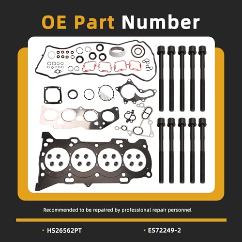 Image of Head Gasket Set with Bolts, 2.5 /2.7L, ES72249-2 for Scion tc 2.5L 2011-2016, for Toyota Camry /RAV4 2.5L L4 2009-2018, for Toyota Highlander /Sienna /Venza 2.7L L4 2009-2019 OE# HS26562PT(58pcs)