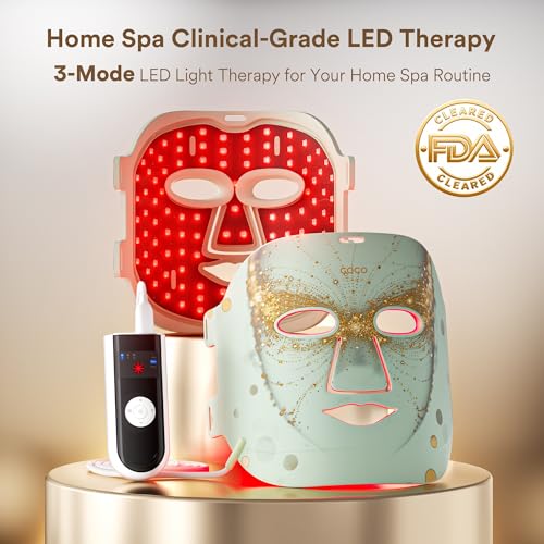 4 Color LED Face Mask Light Therapy, Red Light Therapy for Face, FDA Cleared with 324 Medical Grade Chips, 3 Modes for Anti Wrinkle & Acne, At-Home Skin Tightening Device, Luxury Beauty Gift - Image 3