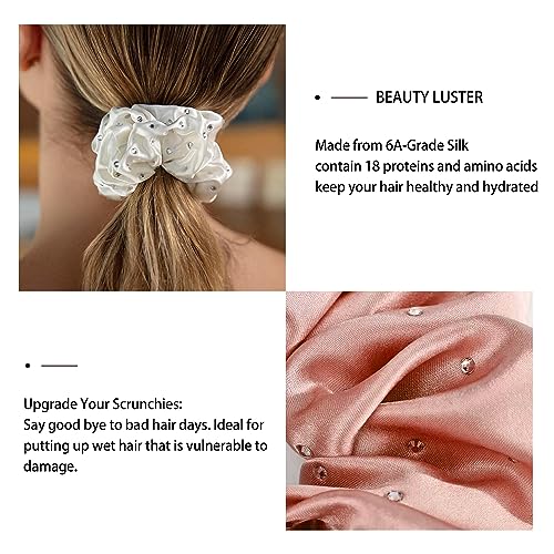 townssilk Silk Skinnie Hair Bobbles hairscrunchies 100% Pure Mulberry Silk 22 Momme Hair Friendly Luxury Elastic Hair Bobbles Colour Luxury diamonds - Image 4