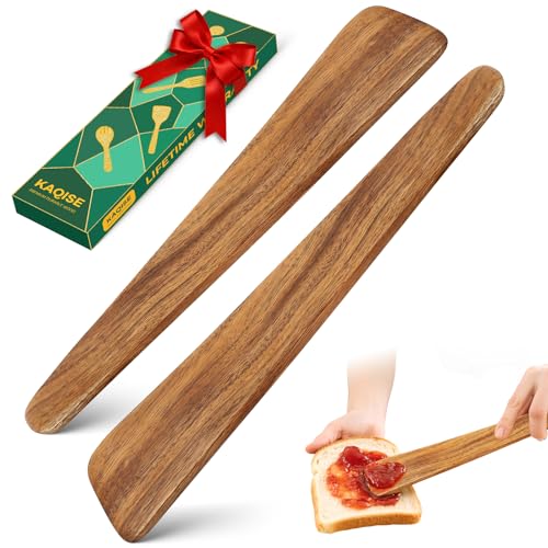 2PCS Wooden Cooking Spatula Set for Non-Stick Cookware