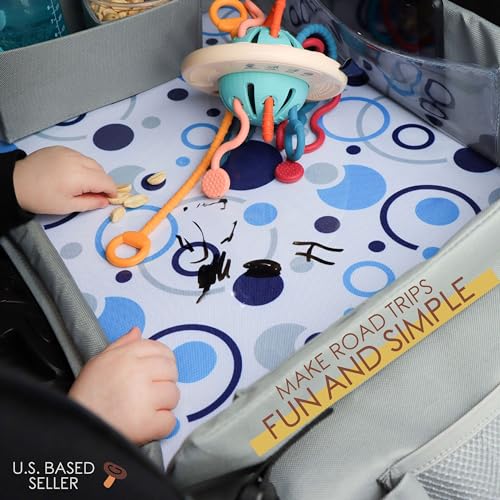 Image of Acorn Baby Foldable Backseat Car Tray Table - Road Trip Must Haves Car Seat Activity Trays - Car Seat Travel Tray