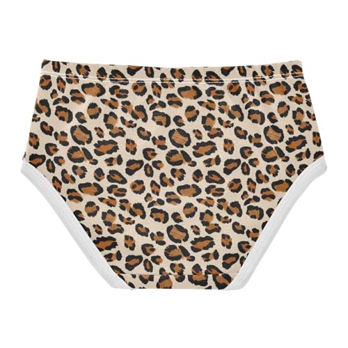 Joisal Toddler Girls Underwear 2t Cotton Cute Panties Girl Print Kids Briefs Undies Leopard Print Beige2