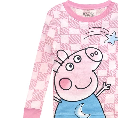 Peppa Pig 4 Piece Pajama Set - Toddler Girls PJ Set with Long Sleeve Shirt & Pants - Pink Sleepwear Set - Official License3
