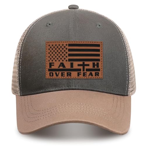 Image of Jesus Hat Christian Gifts for Men American Flag Hats Faith Over Fear Hat Fathers Day Christmas Birthday Gifts for Friend