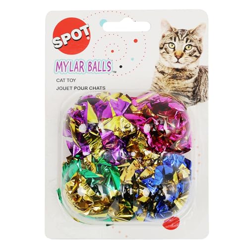 SPOT-Ethical-1-12-Inch-Mylar-All-Breed-Sizes-Balls-Cat-Toys-4-Pack-for-All-Breed-Sizes SPOT Ethical 1-1/2-Inch Mylar All Breed Sizes Balls Cat Toys, 4-Pack for All Breed Sizes - Image 1