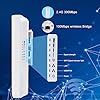 KuWFi 300Mbps Point d'accès WiFi Repeteur Antenne WiFi Exterieur, Antenne WiFi Longue Portée Pont WiFi Ethernet Haut Débit, 2.4G Longue Portée Jusqu'à 1KM CPE avec Ports Ethernet, PTP/PTMP, 2PCS