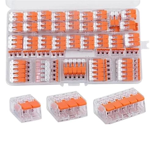 Lever Wire Connectors 150pcs Box Type Electrical Wire Connector 2 Port 3 Port 5 Port Mini Quick Connector Universal Wire Connector Terminal